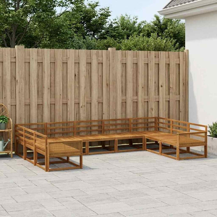 Udendørs sofagruppe 9 pcs Naturfarvet Massivt Akacietræ