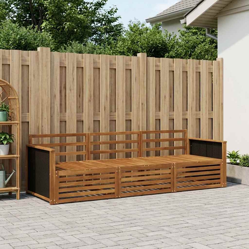 Udendørs sofagruppe 3 pcs Naturfarvet Massivt Akacietræ