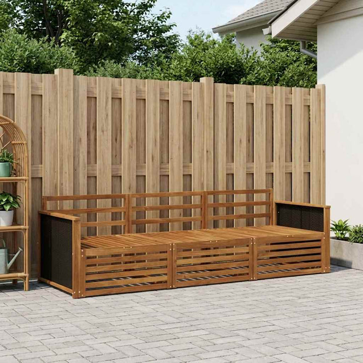 Udendørs sofagruppe 3 pcs Naturfarvet Massivt Akacietræ