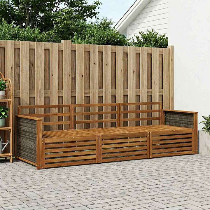 Udendørs sofagruppe 3 pcs Naturfarvet Massivt Akacietræ