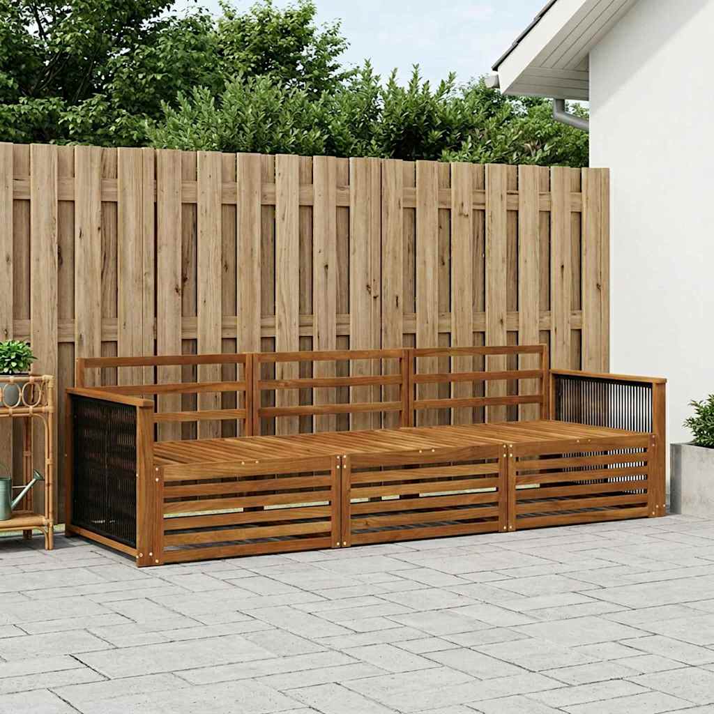 Udendørs sofagruppe 3 pcs Naturfarvet Massivt Akacietræ