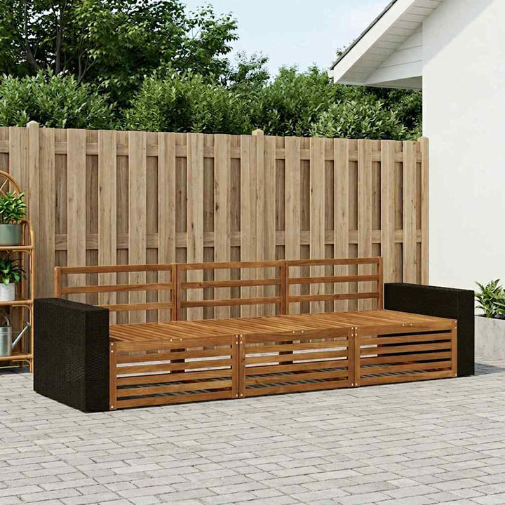 Udendørs sofagruppe 3 pcs Naturfarvet Massivt Akacietræ