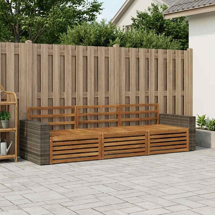 Udendørs sofagruppe 3 pcs Naturfarvet Massivt Akacietræ