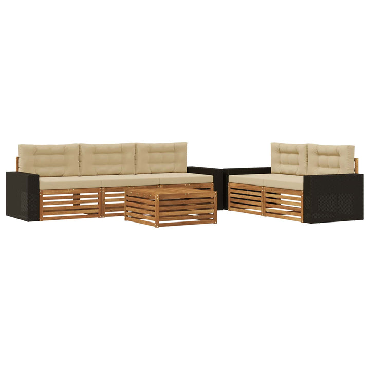 Udendørs sofagruppe 6 pcs Naturlig og Beige
