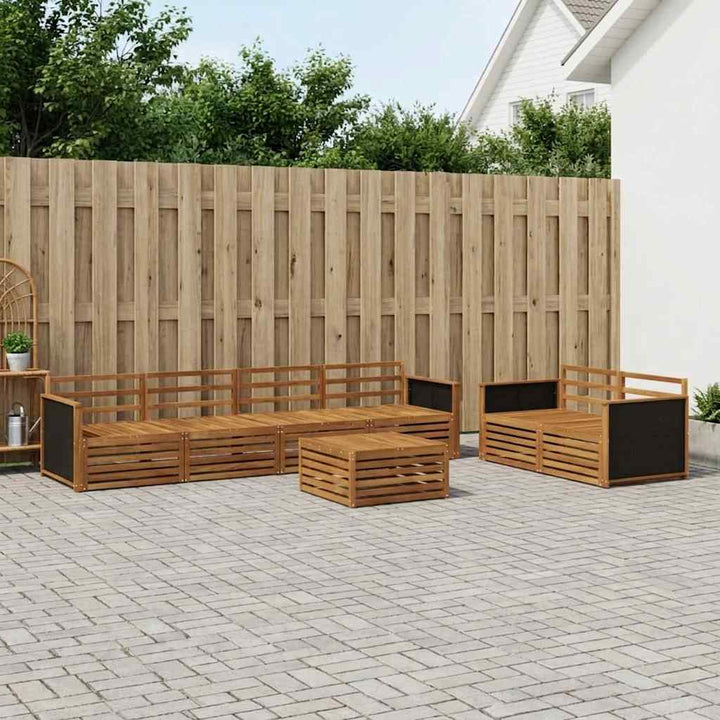 Udendørs sofagruppe 7 pcs Naturfarvet Massivt Akacietræ