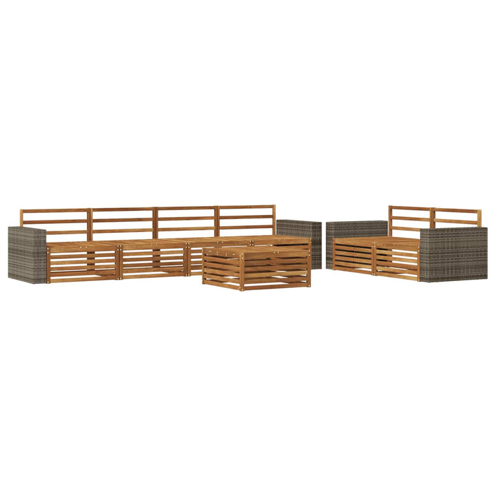 Udendørs sofagruppe 7 pcs Naturfarvet Massivt Akacietræ