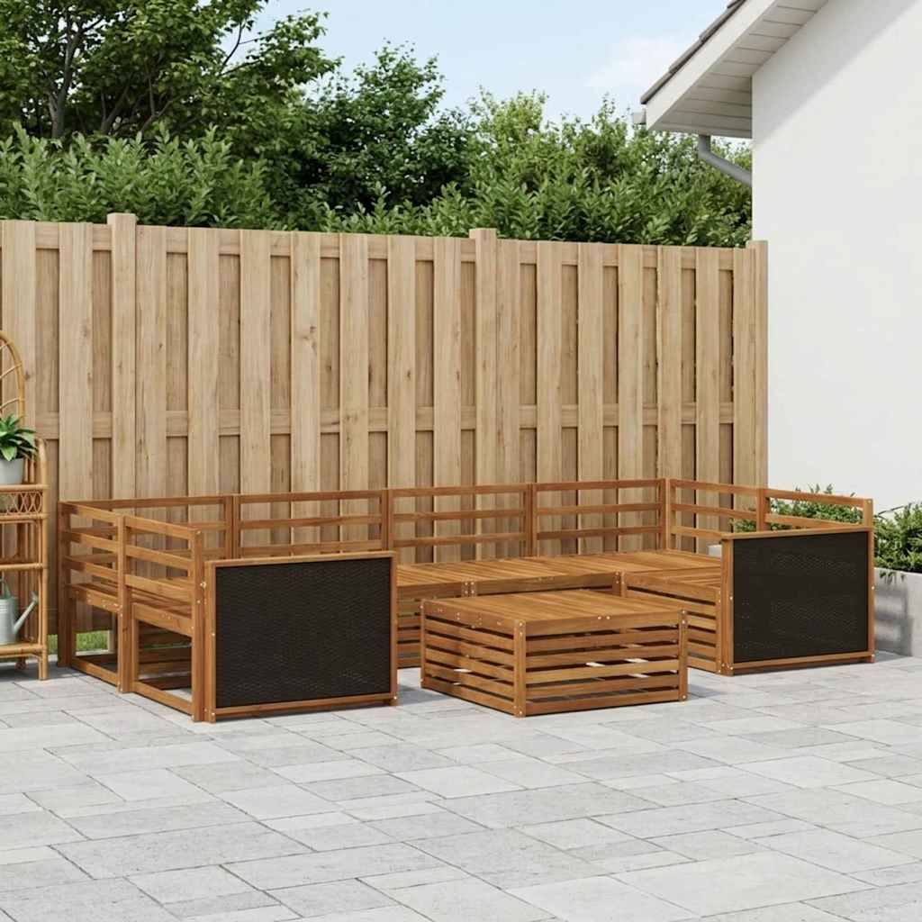 Udendørs sofagruppe 7 pcs Naturfarvet Massivt Akacietræ