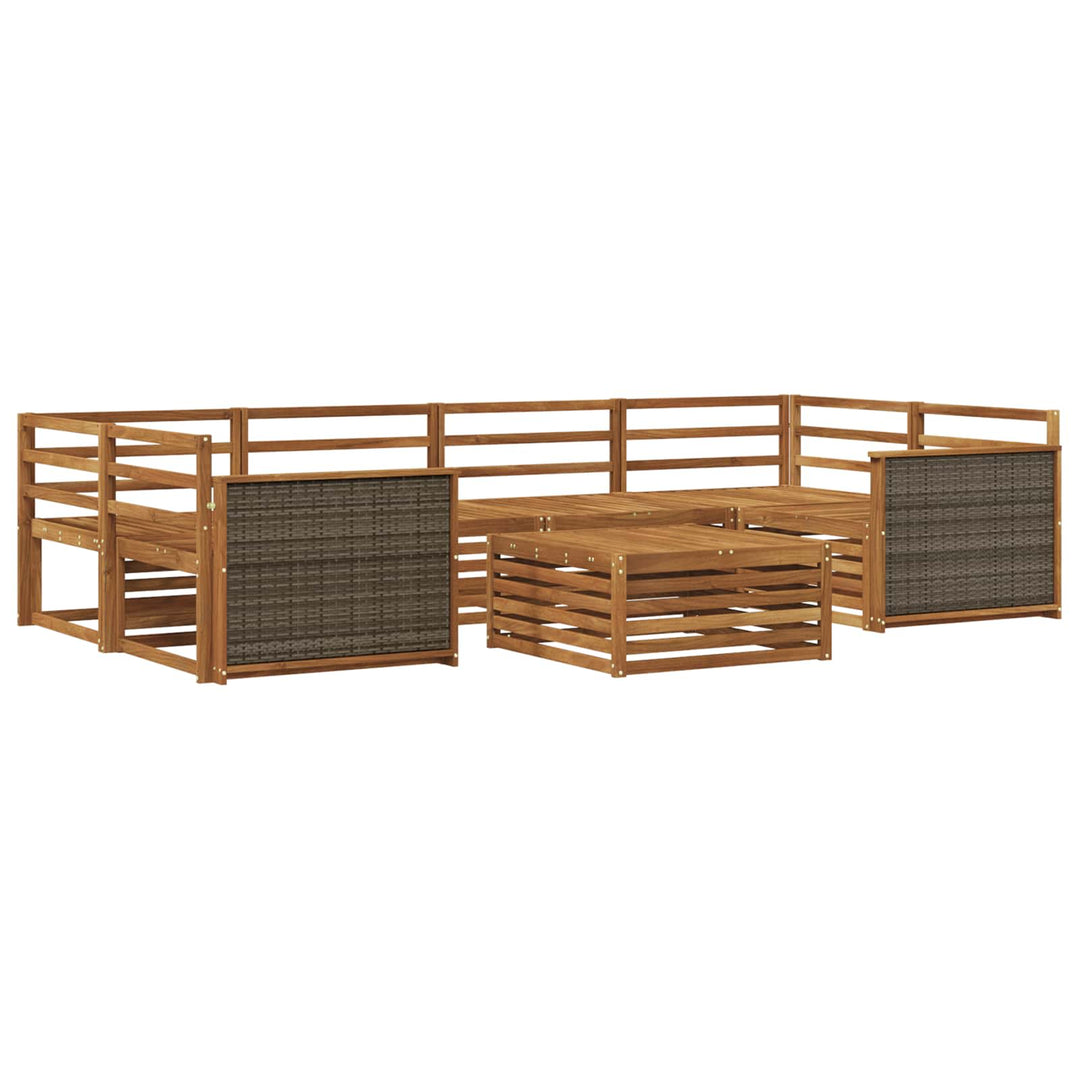 Udendørs sofagruppe 7 pcs Naturfarvet Massivt Akacietræ