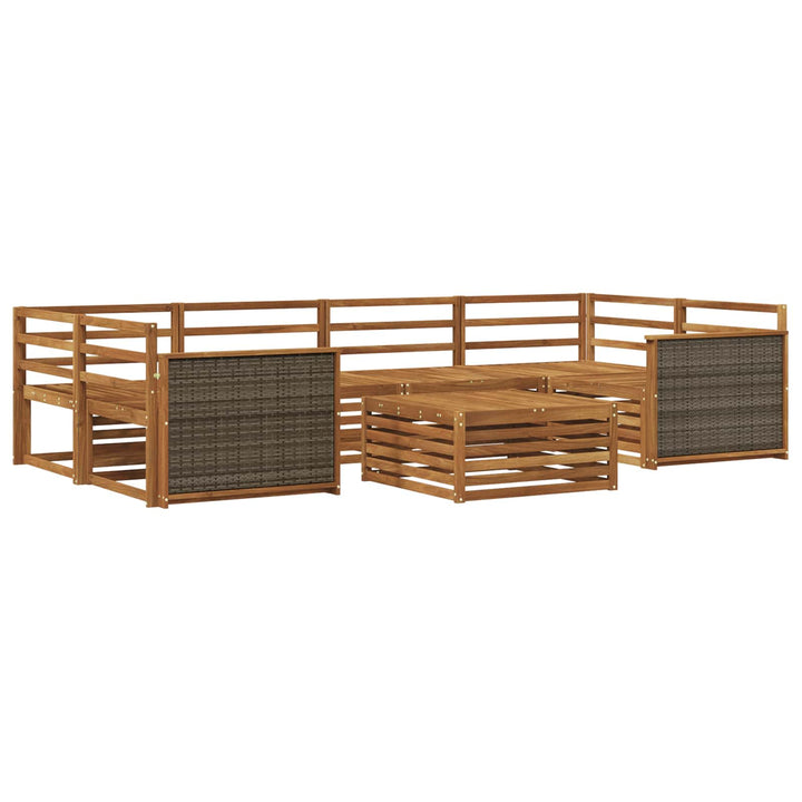 Udendørs sofagruppe 7 pcs Naturfarvet Massivt Akacietræ
