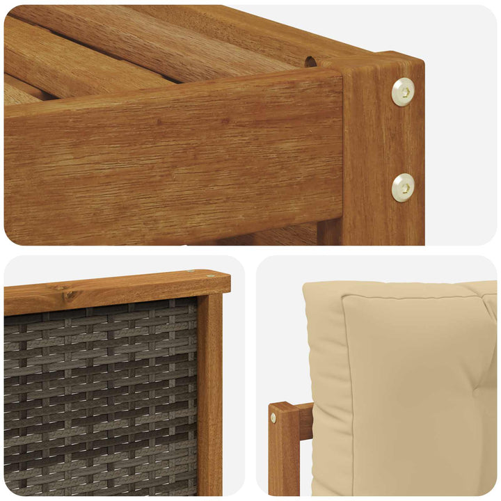 Udendørs sofagruppe med pude 7 pcs Naturlig og Beige