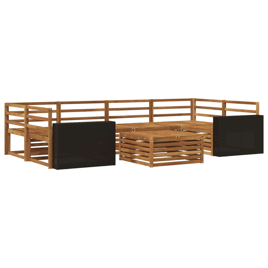 Udendørs sofagruppe 7 pcs Naturfarvet Massivt Akacietræ