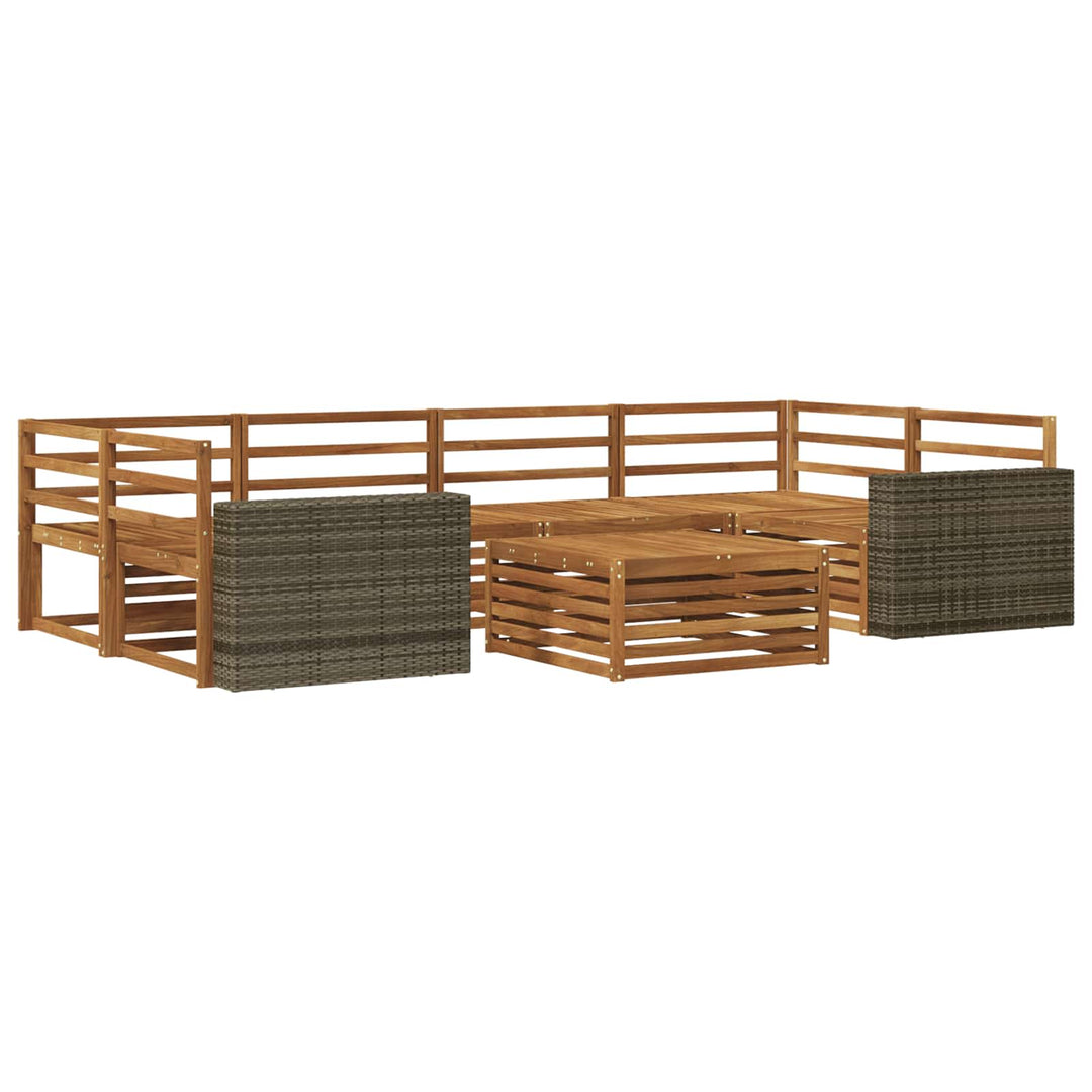 Udendørs sofagruppe 7 pcs Naturfarvet Massivt Akacietræ