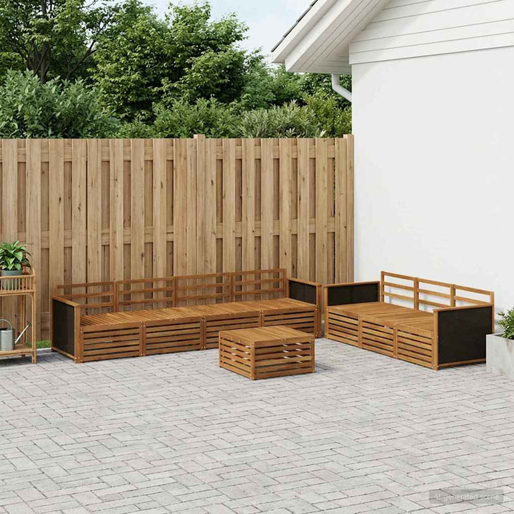Udendørs sofagruppe 8 pcs Naturfarvet 79 x 79 x 37 cm
