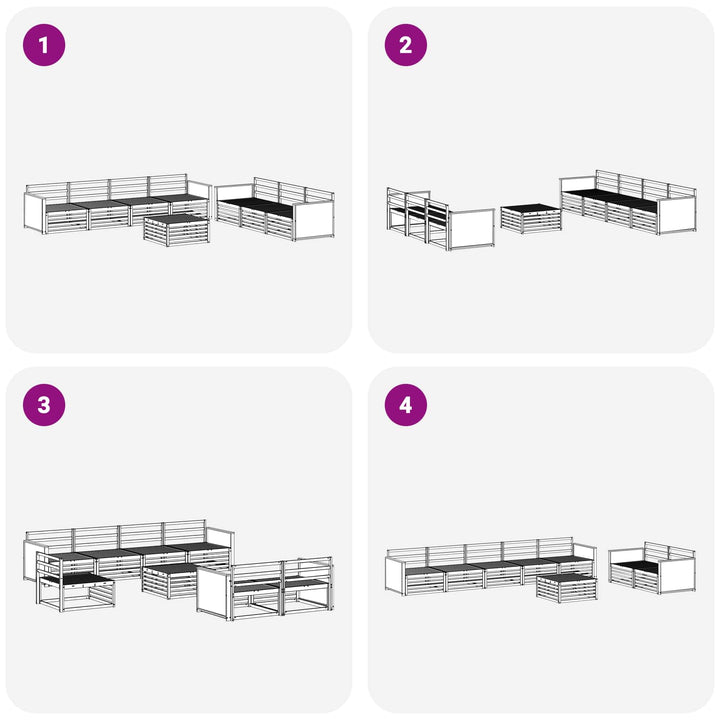 Udendørs sofagruppe 8 pcs Naturfarvet 79 x 79 x 37 cm