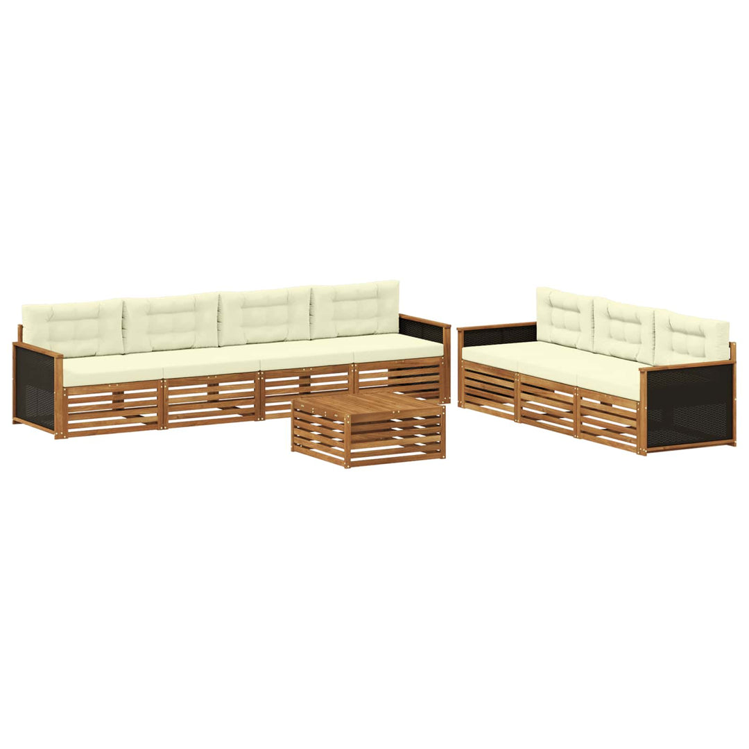 Udendørs sofagruppe 8 pcs Naturlig og Fløde 79 x 79 x 37 cm