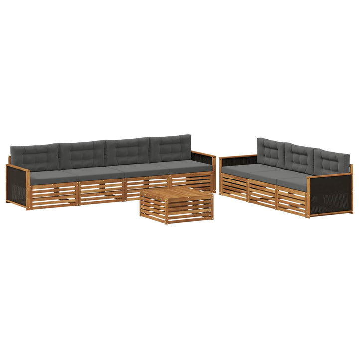 Udendørs sofagruppe 8 pcs Naturlig og Antracit 79 x 79 x 37 cm