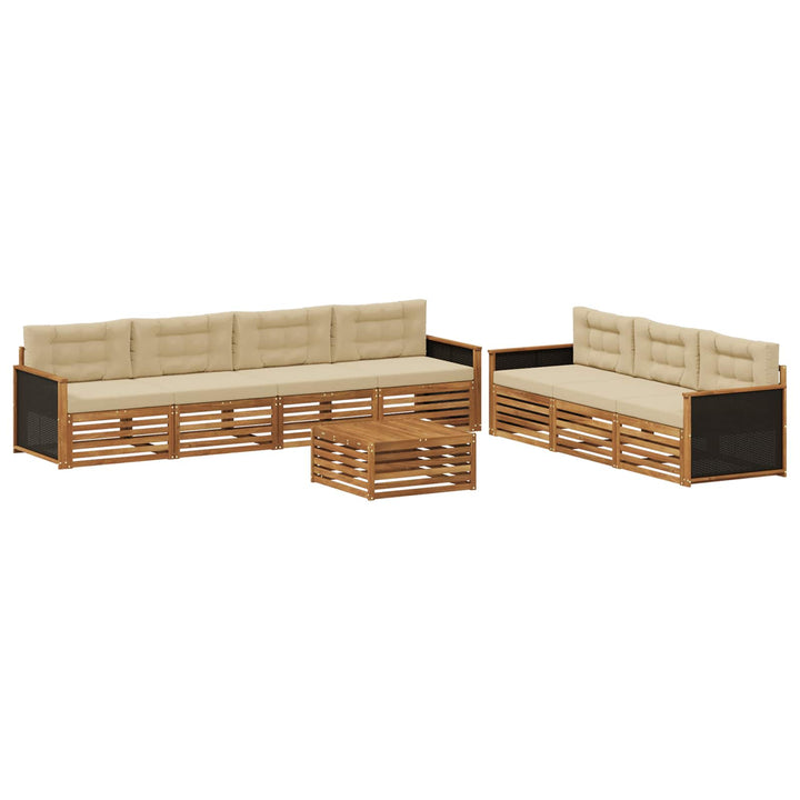 Udendørs sofagruppe 8 pcs Naturlig og Beige 79 x 79 x 37 cm