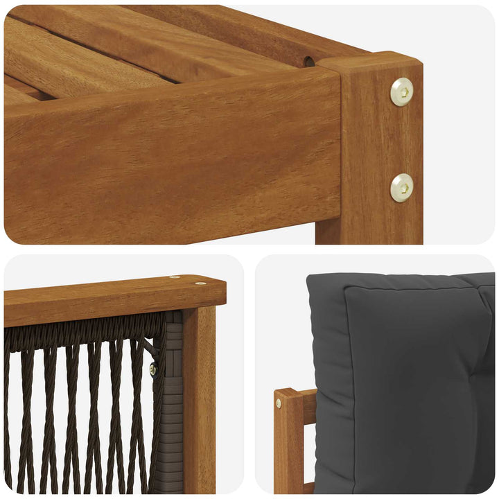 Udendørs sofagruppe med pude 8 pcs Naturlig og Antracit