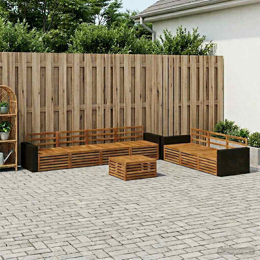 Udendørs sofagruppe 8 pcs Naturfarvet 79 x 79 x 37 cm