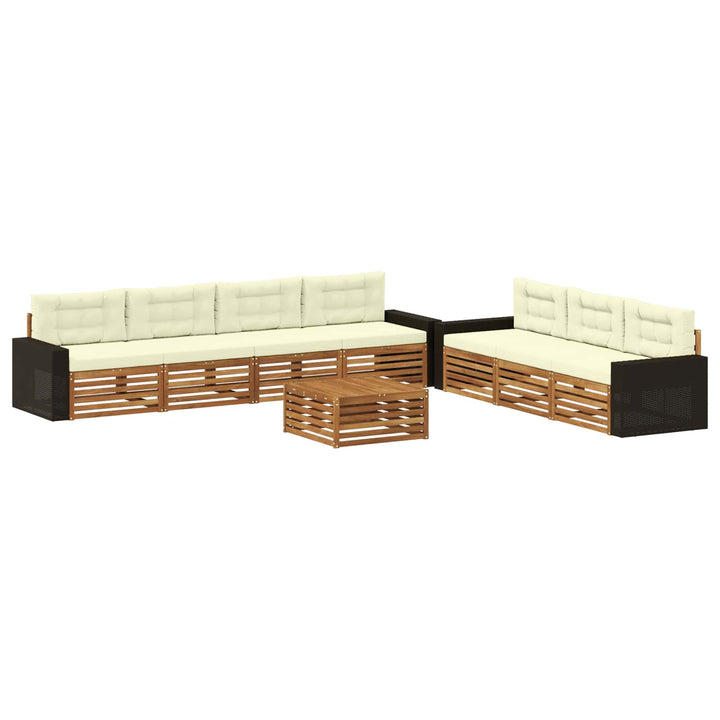 Udendørs sofagruppe 8 pcs Naturlig og Fløde 79 x 79 x 37 cm