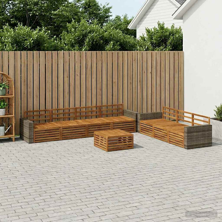 Udendørs sofagruppe 8 pcs Naturfarvet 79 x 79 x 37 cm