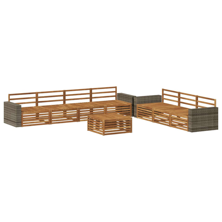 Udendørs sofagruppe 8 pcs Naturfarvet 79 x 79 x 37 cm