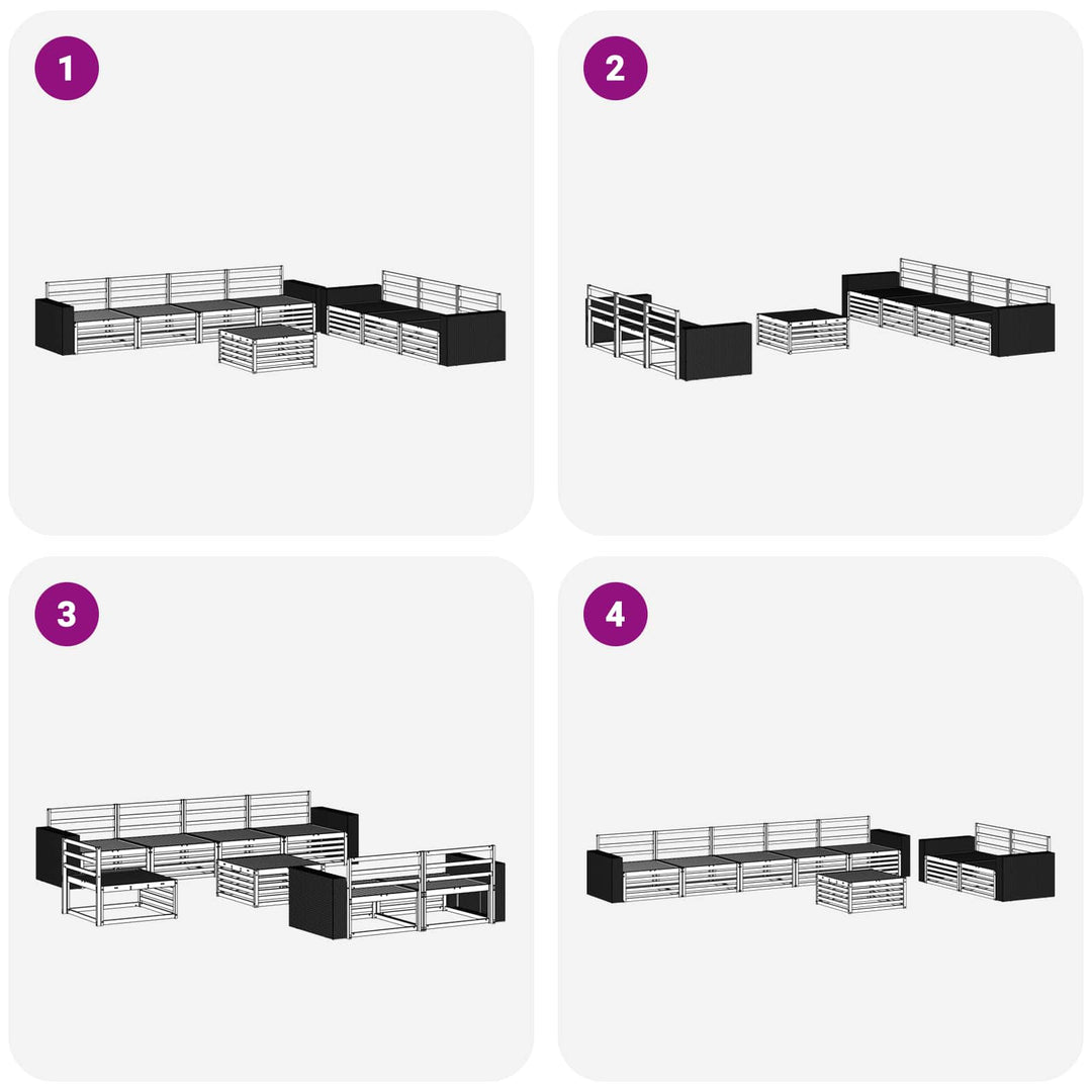 Udendørs sofagruppe 8 pcs Naturfarvet 79 x 79 x 37 cm