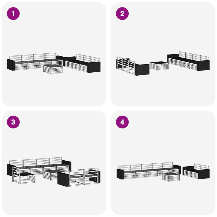 Udendørs sofagruppe 8 pcs Naturfarvet 79 x 79 x 37 cm