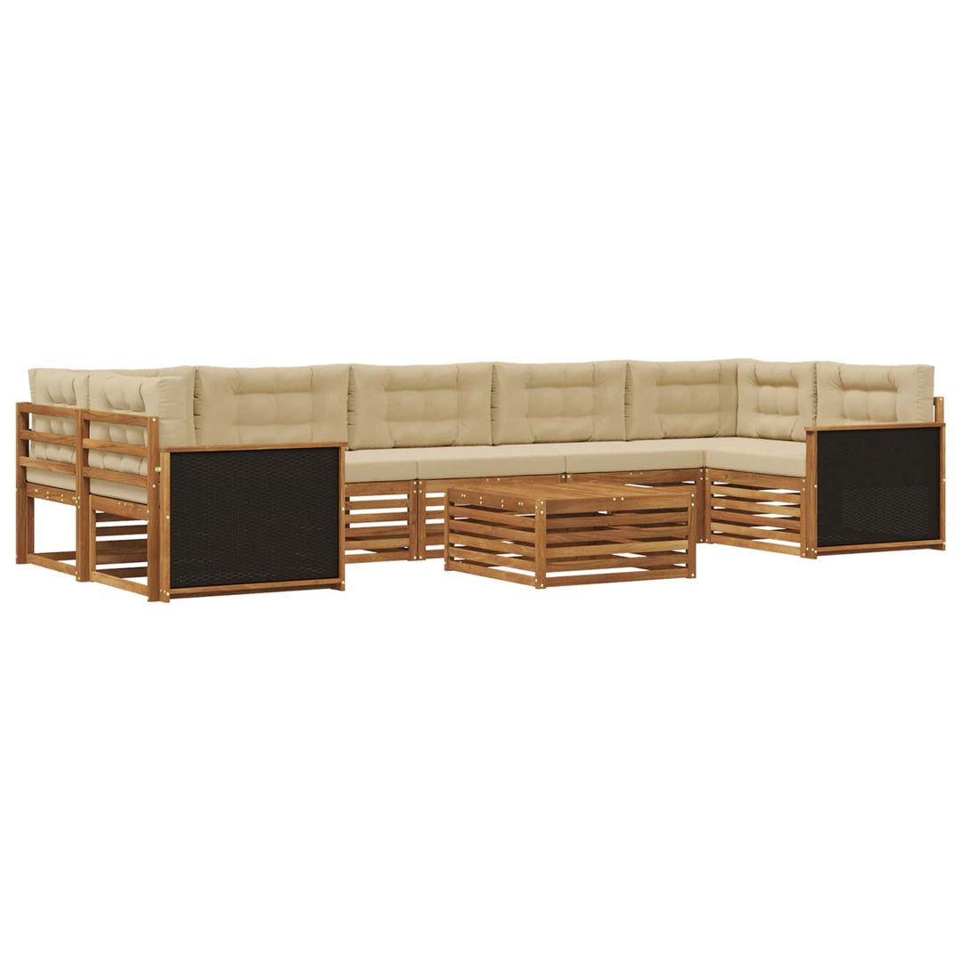 Udendørs sofagruppe 8 pcs Naturlig og Beige