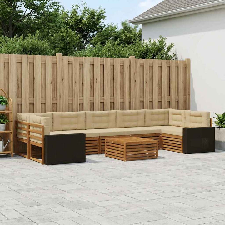 Udendørs sofagruppe 8 pcs Naturlig og Beige