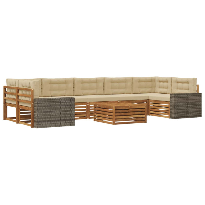 Udendørs sofagruppe 8 pcs Naturlig og Beige