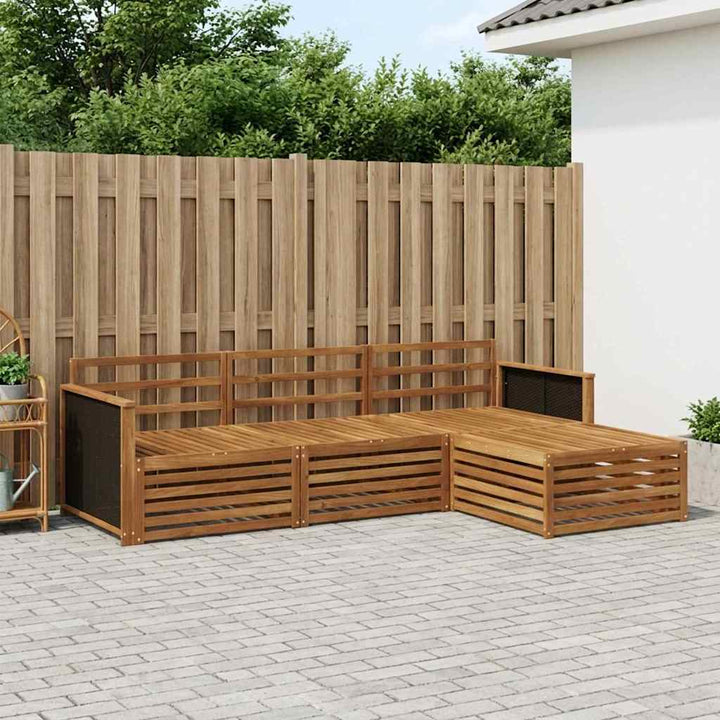 Udendørs sofagruppe 4 pcs Naturfarvet Massivt Akacietræ