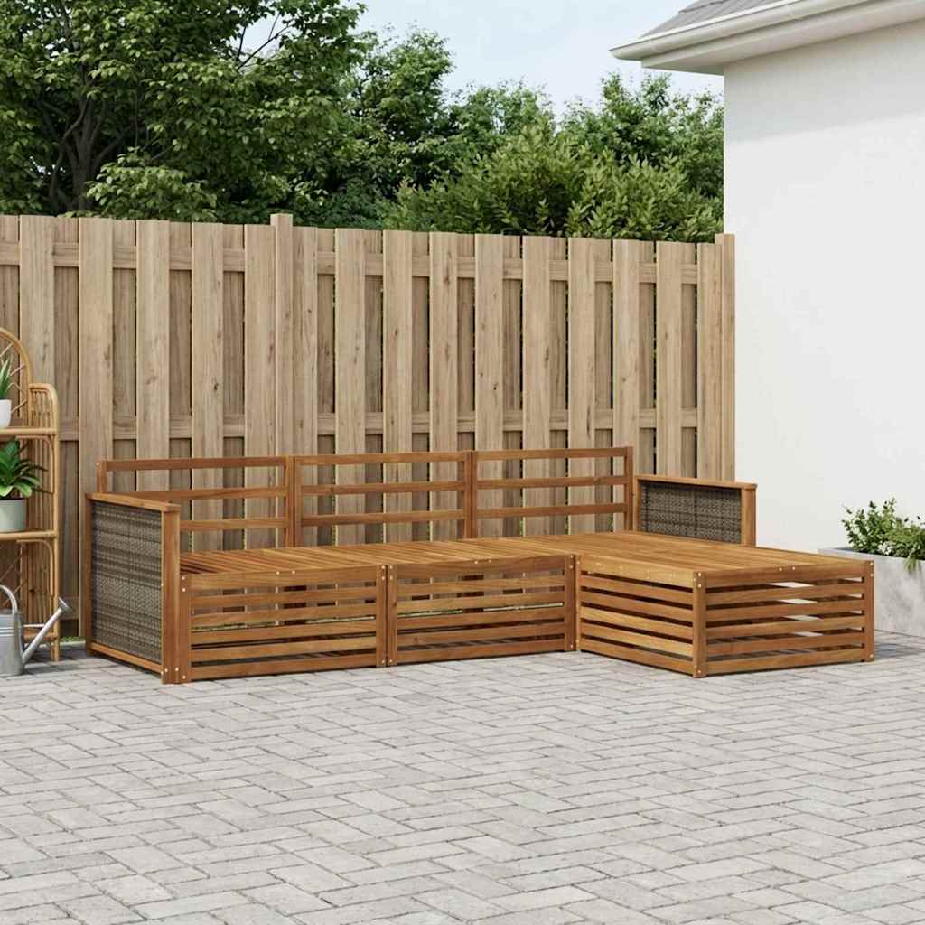 Udendørs sofagruppe Naturfarvet 249,5 x 162,5 x 73 cm