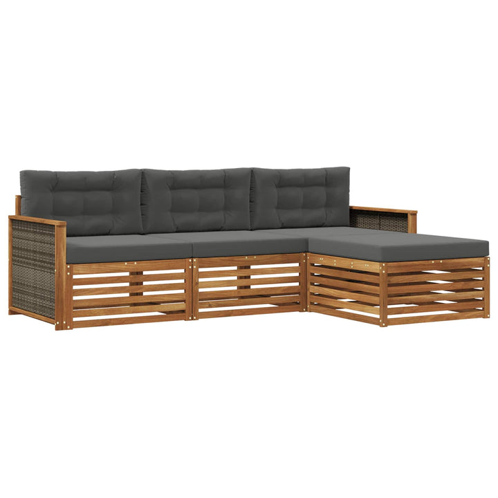 Udendørs sofagruppe Naturlig og Antracit 249,5 x 162,5 x 73 cm