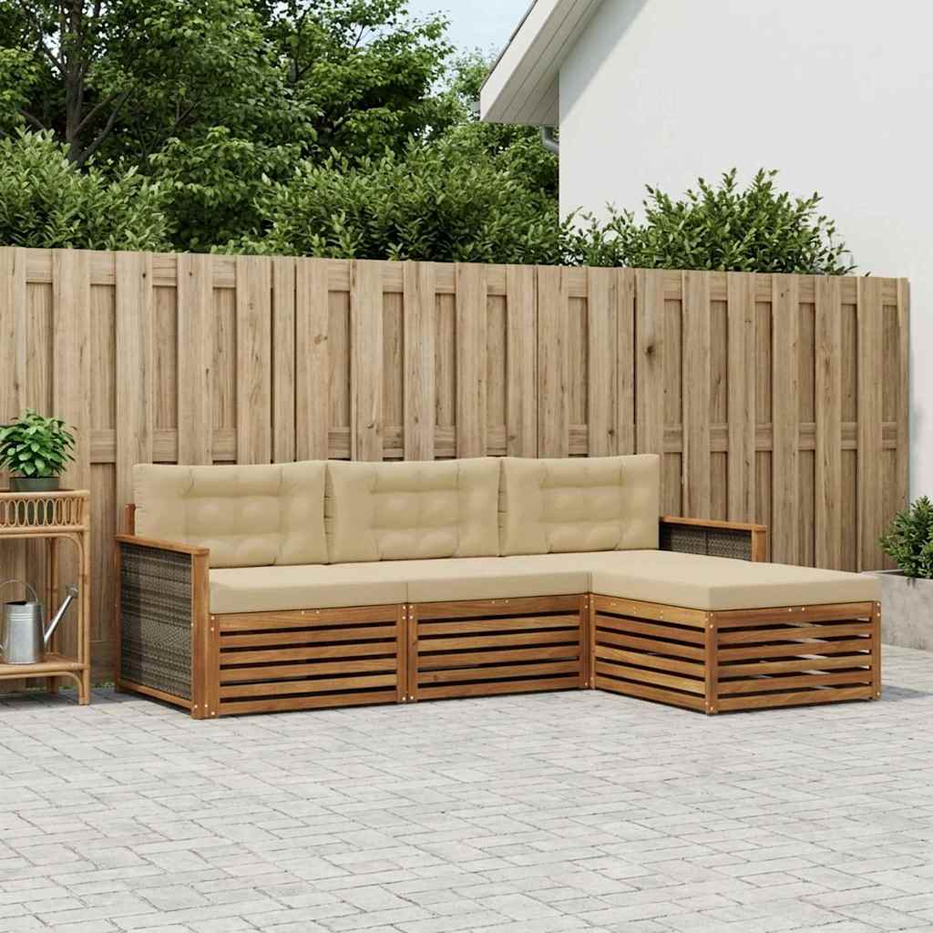 Udendørs sofagruppe Naturlig og Beige 249,5 x 162,5 x 73 cm