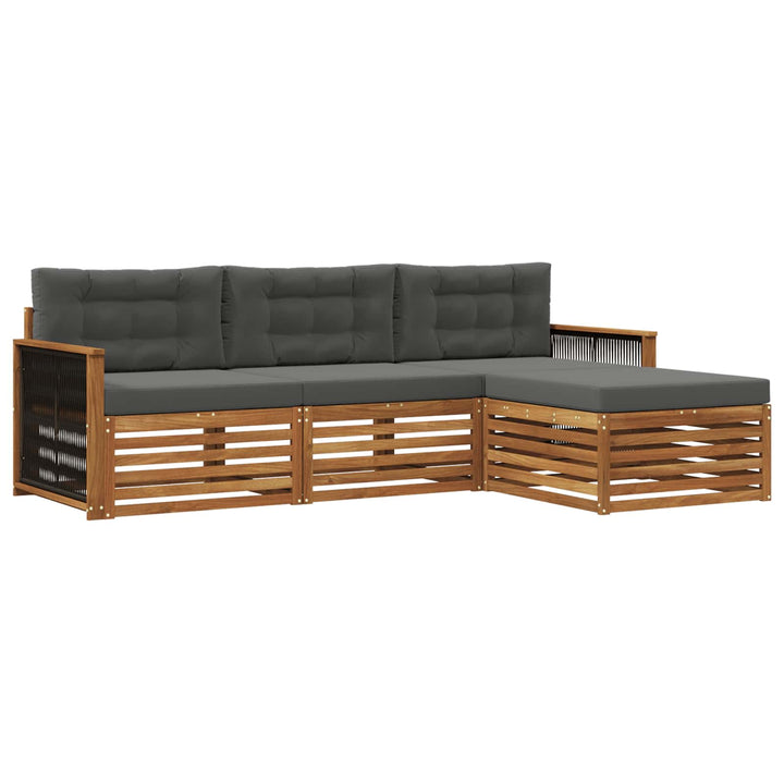 Udendørs sofagruppe Naturlig og Antracit 249 x 162,5 x 73 cm
