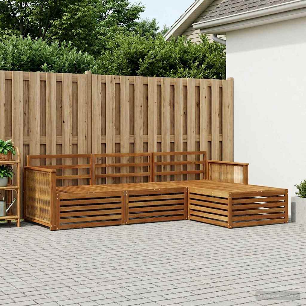 Udendørs sofagruppe Naturfarvet 249 x 162,5 x 73 cm