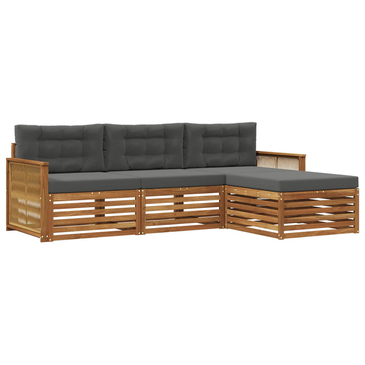 Udendørs sofagruppe Naturlig og Antracit 249 x 162,5 x 73 cm