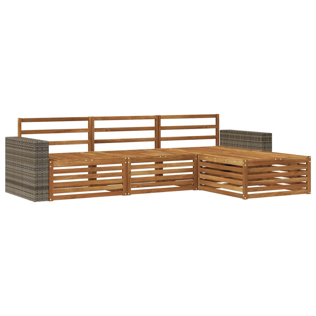 Udendørs sofagruppe 4 pcs Naturfarvet Massivt Akacietræ
