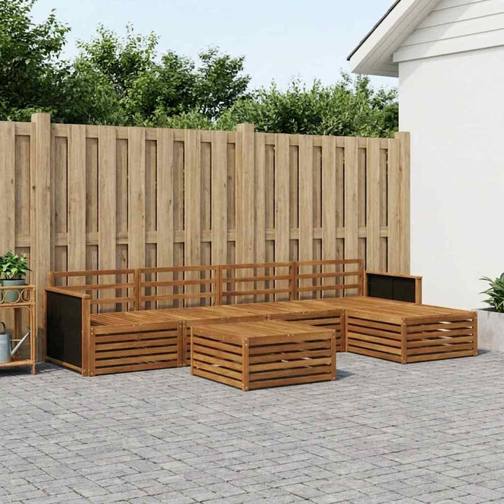 Udendørs sofagruppe 6 pcs Naturfarvet 79 x 79 x 37 cm