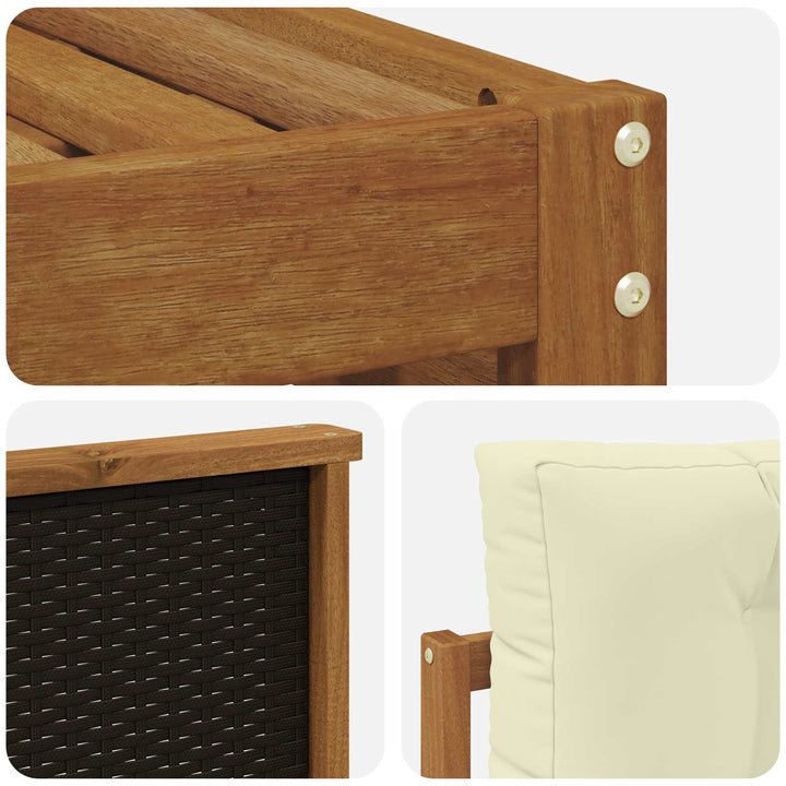 Udendørs sofagruppe 6 pcs Naturlig og Fløde 79 x 79 x 37 cm