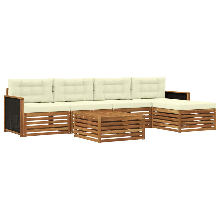 Udendørs sofagruppe 6 pcs Naturlig og Fløde 79 x 79 x 37 cm