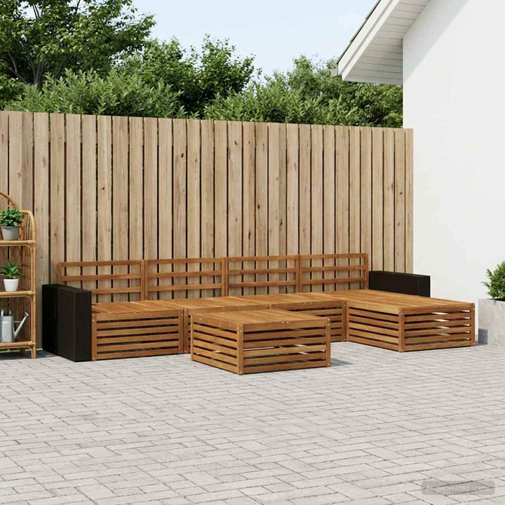 Udendørs sofagruppe 6 pcs Naturfarvet 79 x 79 x 37 cm