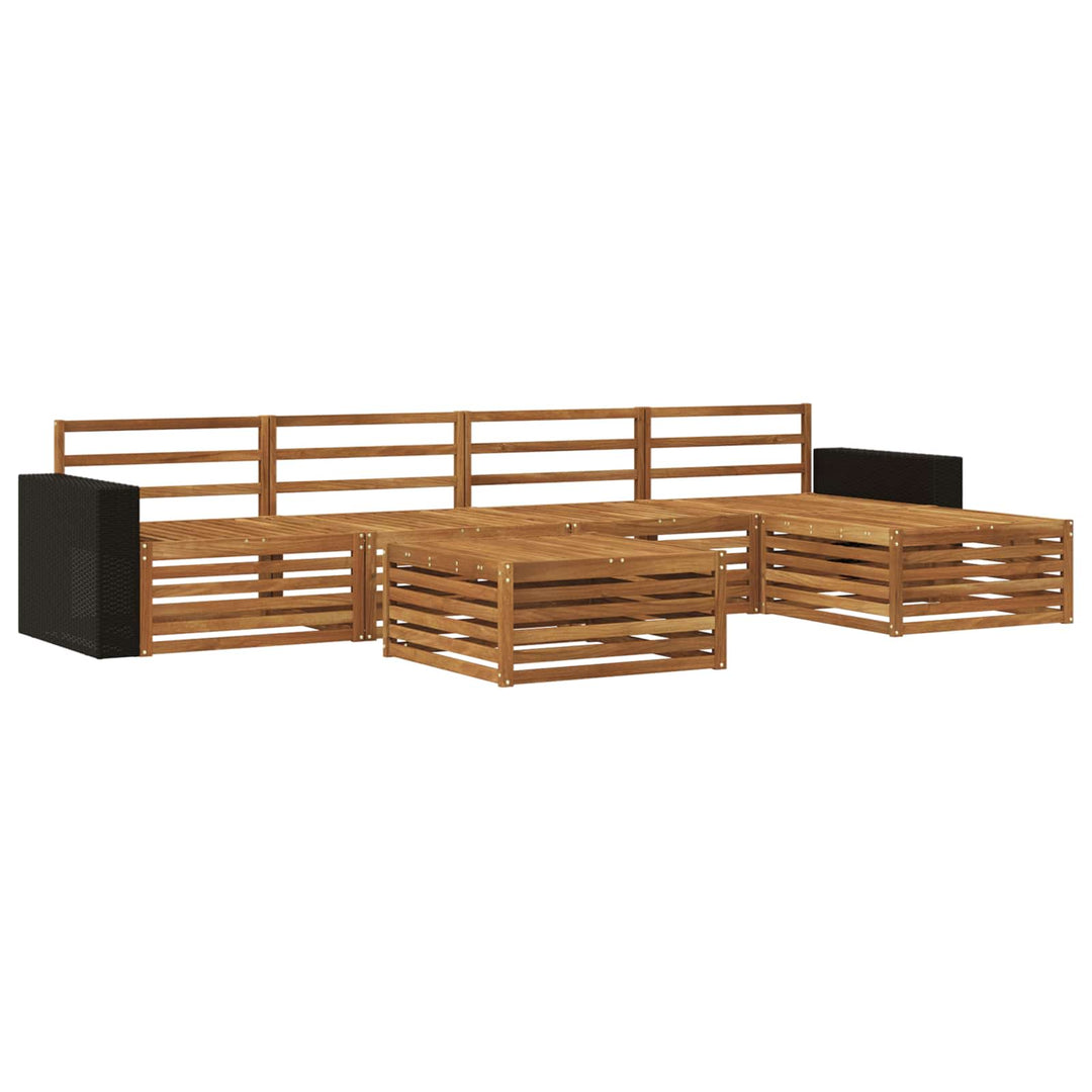 Udendørs sofagruppe 6 pcs Naturfarvet 79 x 79 x 37 cm