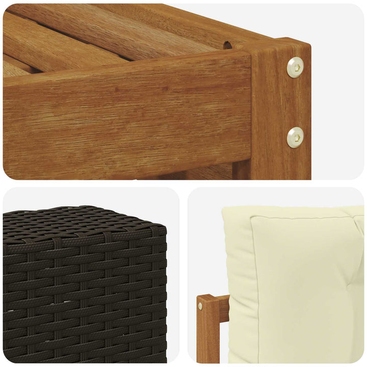 Udendørs sofagruppe 6 pcs Naturlig og Fløde 79 x 79 x 37 cm