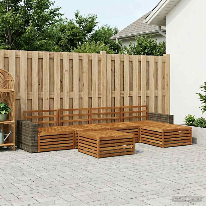Udendørs sofagruppe 6 pcs Naturfarvet 79 x 79 x 37 cm