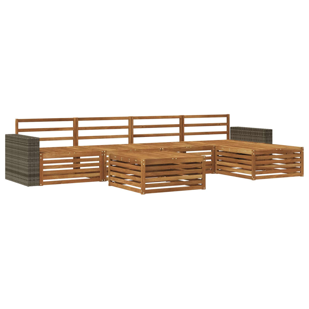 Udendørs sofagruppe 6 pcs Naturfarvet 79 x 79 x 37 cm