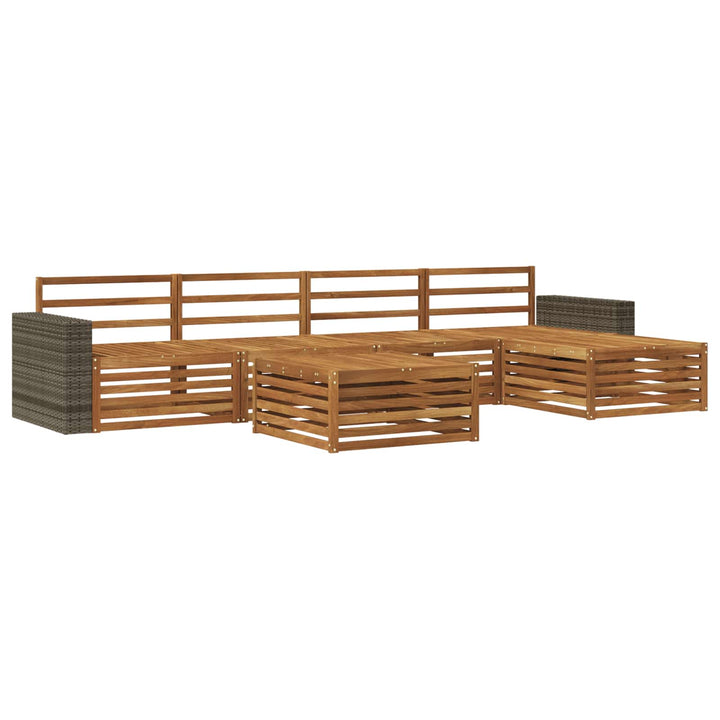 Udendørs sofagruppe 6 pcs Naturfarvet 79 x 79 x 37 cm