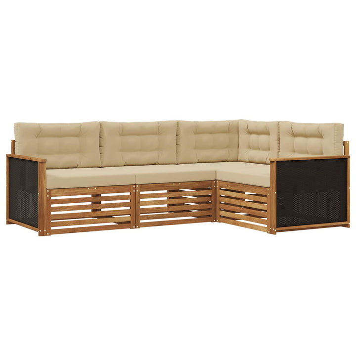 Udendørs sofagruppe 4 pcs Naturlig og Beige