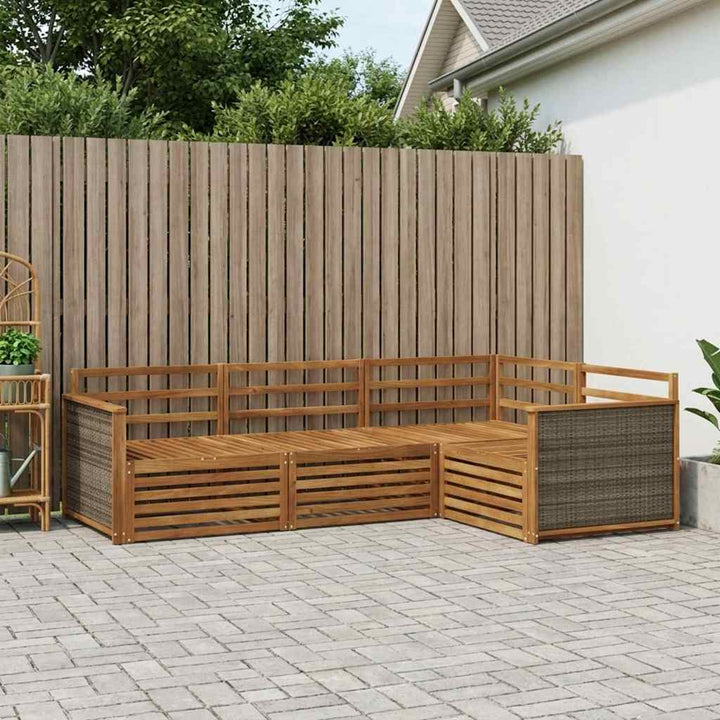 Udendørs sofagruppe 4 pcs Naturfarvet Massivt Akacietræ